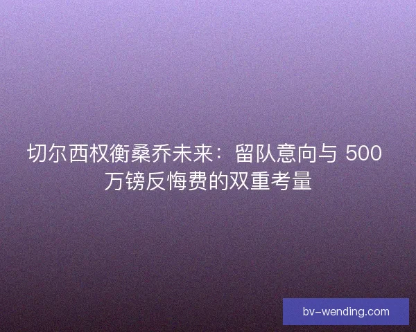 切尔西权衡桑乔未来：留队意向与 500 万镑反悔费的双重考量