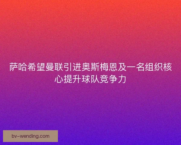 萨哈希望曼联引进奥斯梅恩及一名组织核心提升球队竞争力
